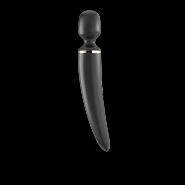 Вібромасажер Satisfyer Wand-er Woman (Black/Gold), водонепроникний, потужний, розмір XXL SO3456 фото