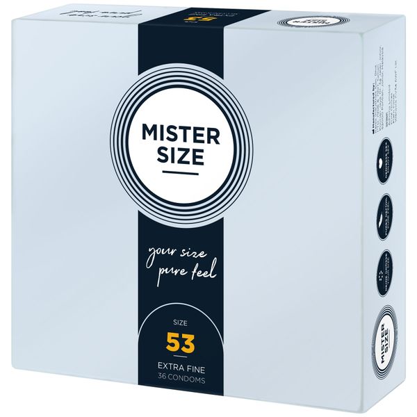 Презервативи Mister Size - pure feel - 53 (36 condoms), товщина 0,05 мм SO8051 фото