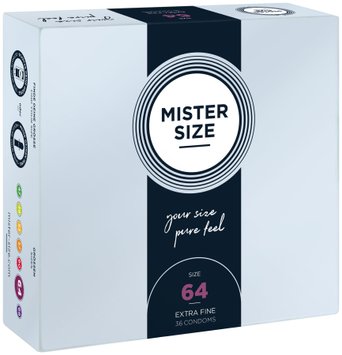 Презервативи Mister Size - pure feel - 64 (36 condoms), товщина 0,05 мм SO8054 фото