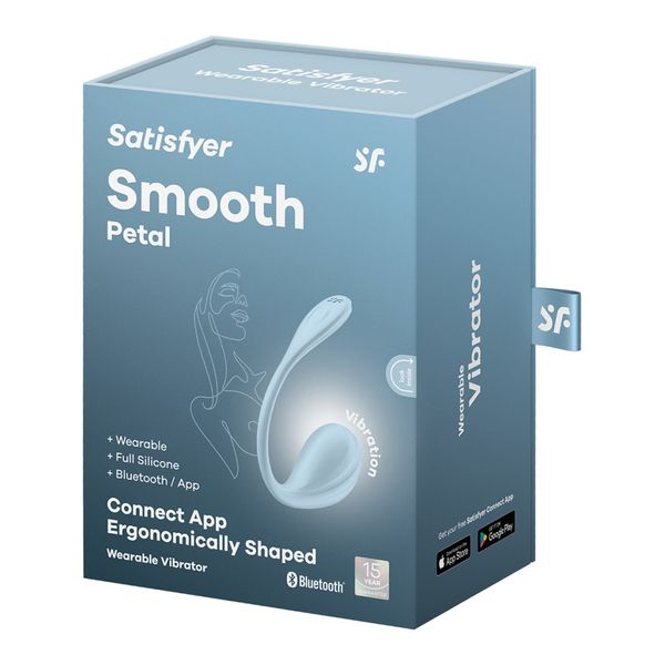 Віброяйце Satisfyer Smooth Petal Connect App колір блакитний PS12-6227 фото