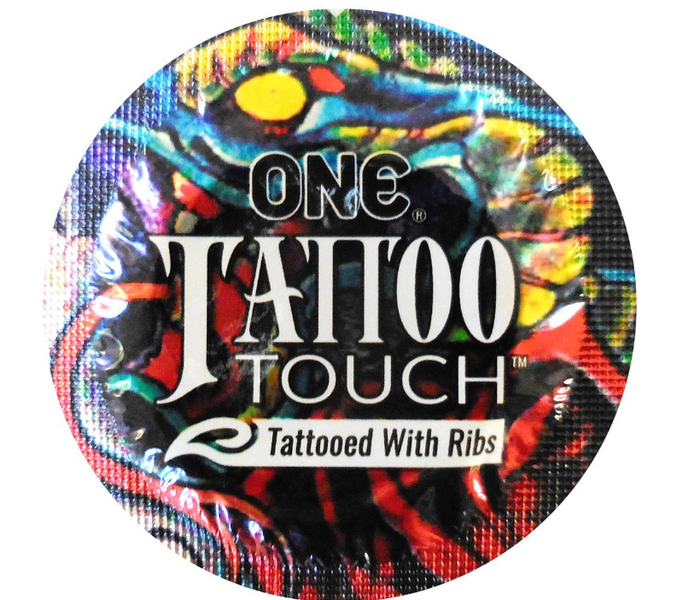 ONE Tattoo Touch Blue - з ребристою поверхнею у вигляді тату ON0090 фото