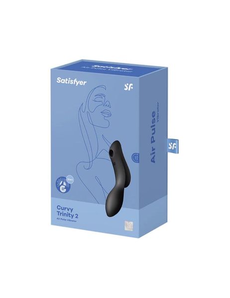 Вакуумний стимулятор з вібрацією Satisfyer Curvy Trinity 2 Black SO6085 фото