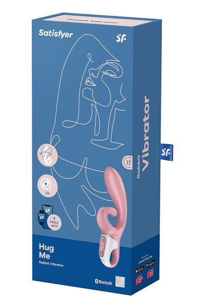 Смартвібратор-кролик Satisfyer Hug Me Pink, 2 мотори, діаметр 4,2см, широка кліторальна частина SO6274 фото