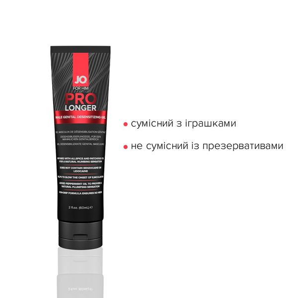 Пролонгер гель System JO Prolonger Gel (60 мл) з олією перцевої м’яти, гвоздикового перцю та пачулів SO1834 фото