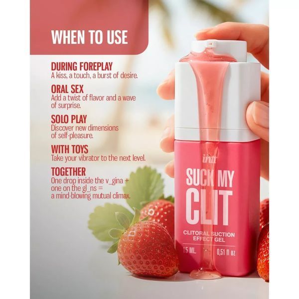 Стимулюючий гель Intt Suck My Clit Wild Strawberry ON0655 фото